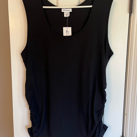 NEW Maternity Size 3X Women's Black Sleeveless Tank Top with Side Rouch Oh Mama! - Picture 1 of 6